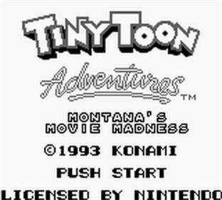 Tiny Toon Adventures 2: Montana's Movie Madness - Screenshot - Game Title Image