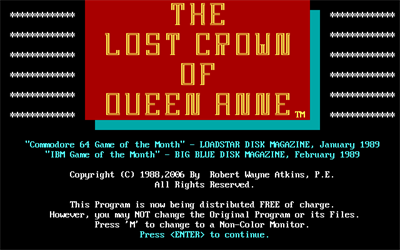 The Lost Crown of Queen Anne - Screenshot - Game Title Image