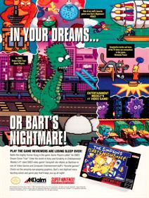 The Simpsons: Bart's Nightmare - Advertisement Flyer - Front Image