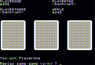 Acey-Deucey - Screenshot - Game Over Image