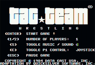 Tag Team Wrestling - Screenshot - Game Title Image