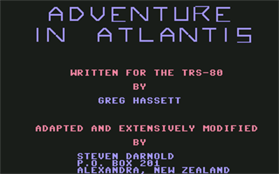 Adventure in Atlantis - Screenshot - Game Title Image