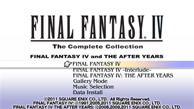 Final Fantasy IV: The Complete Collection - Screenshot - Game Select Image