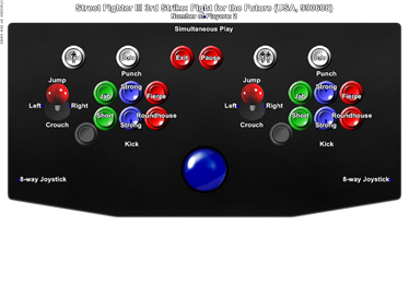 Street Fighter III: 3rd Strike: Fight for the Future - Arcade - Controls Information Image