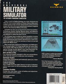 The Universal Military Simulator: The Ultimate Wargame Simulator - Box - Back Image