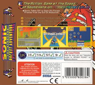 Sonic the Hedgehog Pocket Adventure - Box - Back Image