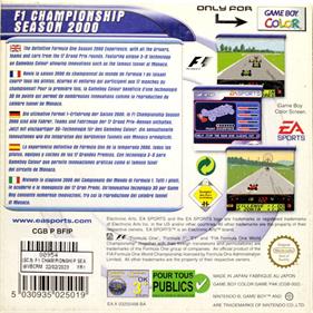 F1 Championship Season 2000 - Box - Back Image