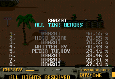 Banzai - Screenshot - High Scores Image