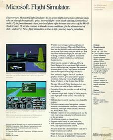 Microsoft Flight Simulator (v3.0) - Box - Back Image