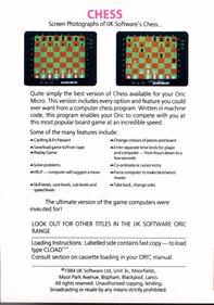 Chess - Box - Back Image