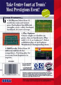 Wimbledon Championship Tennis - Box - Back Image