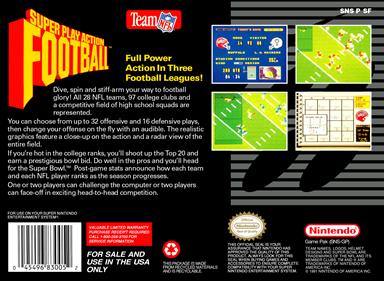 Super Play Action Football - Box - Back Image