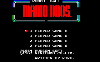 Punch Ball Mario Bros. - Screenshot - Game Title Image