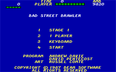 Bad Street Brawler - Screenshot - Game Select Image