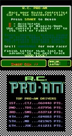 R.C. Pro-Am - Screenshot - High Scores Image