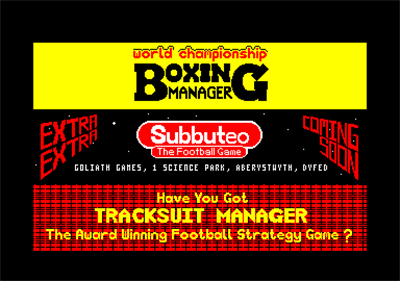 World Championship Boxing Manager - Screenshot - Game Title Image