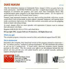 Duke Nukem - Box - Back Image