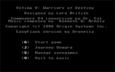 Ultima V: Remastered - Screenshot - Game Select Image