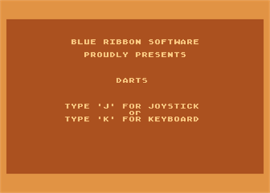 Darts (Blue Ribbon Software) - Screenshot - Game Title Image