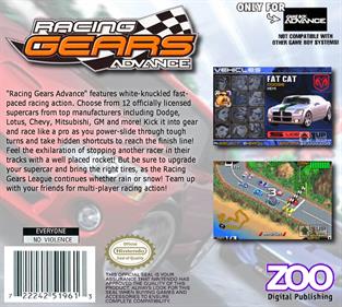 Racing Gears Advance - Box - Back Image