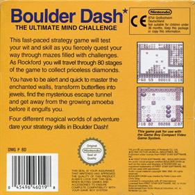 Boulder Dash - Box - Back Image