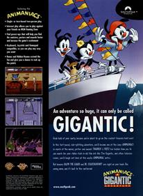 Animaniacs: A Gigantic Adventure - Advertisement Flyer - Front Image