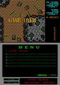 Fire Shark (Mega-Tech) - Screenshot - Game Over Image