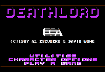 Deathlord - Screenshot - Game Select Image