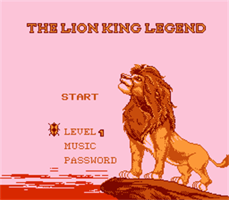 The Lion King Legend - Screenshot - Game Title Image