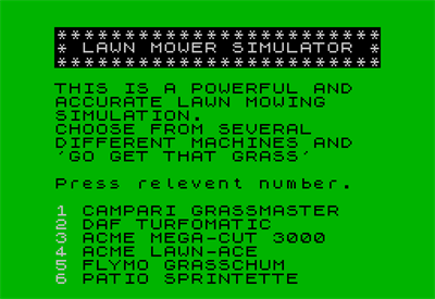 Advanced Lawnmower Simulator - Screenshot - Game Select Image