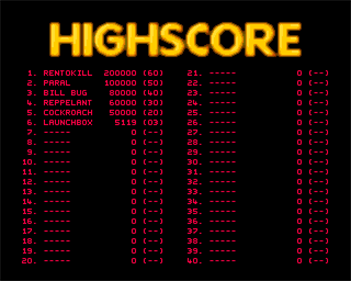 Creepy Crawlies - Screenshot - High Scores Image