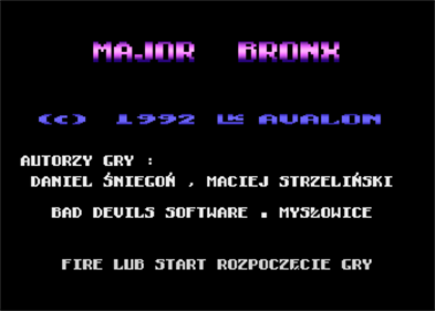 Major Bronx - Screenshot - Game Title Image
