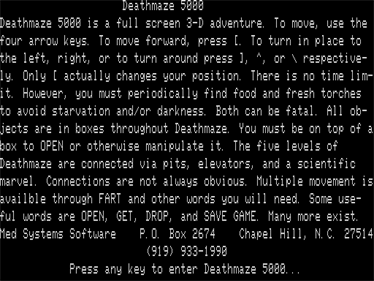 Deathmaze 5000 - Screenshot - Game Title Image