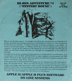 Hi-Res Adventure #1: Mystery House - Advertisement Flyer - Front Image