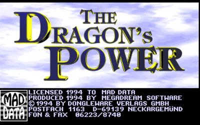 The Dragon's Power - Screenshot - Game Title Image