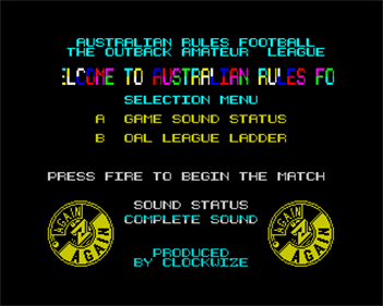 Australian Rules Football - Screenshot - Game Title Image