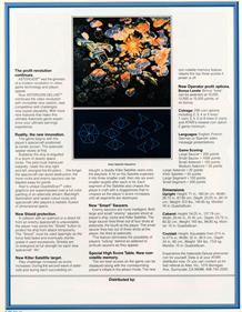 Asteroids Deluxe - Advertisement Flyer - Back Image