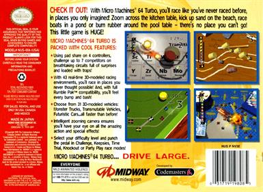Micro Machines 64 Turbo - Box - Back Image