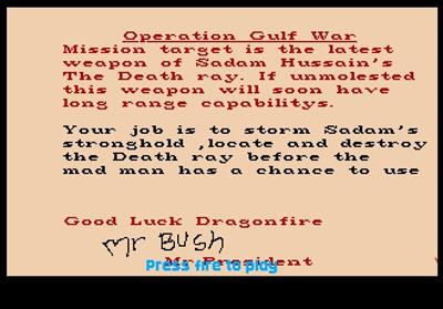 Dragonfire: Gulf War - Screenshot - Game Title Image