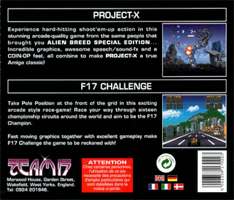 Project-X Special Edition & F17 Challenge - Box - Back Image