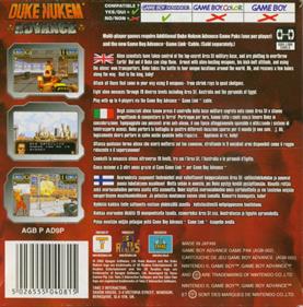 Duke Nukem Advance - Box - Back Image