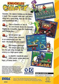 Knuckles' Chaotix - Box - Back Image