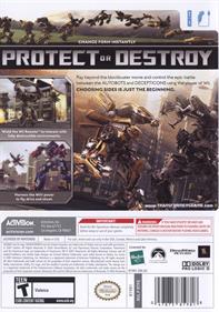 Transformers: The Game - Box - Back Image