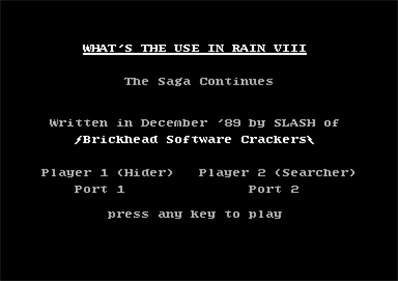 What's the Use in Rain VIII - Screenshot - Game Title Image