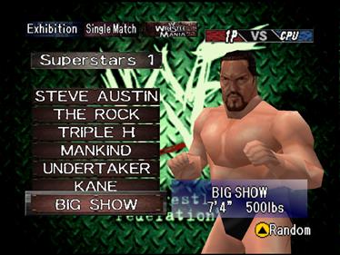 WWF WrestleMania 2000 - Screenshot - Game Select Image