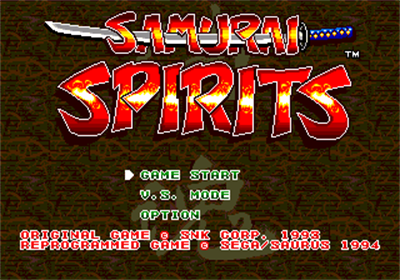 Samurai Shodown - Screenshot - Game Title Image