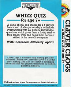 Clever Clogs: Whizz Quiz - Box - Back Image