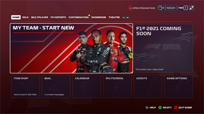F1 2020 - Screenshot - Game Select Image