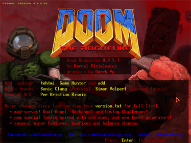 Doom, the Roguelike - Screenshot - Game Title Image