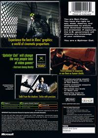 Tom Clancy's Splinter Cell - Box - Back Image